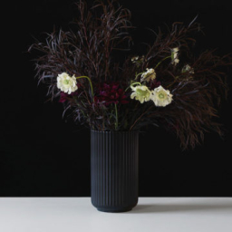 Porcelánová váza Lyngby čierna - 25 cm