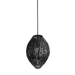 Závěsné bambusové svítidlo Fishtrap Black S