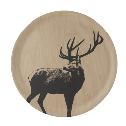 Kulatý dřevěný tác Deer 35 cm