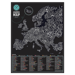 Nástěnná stírací mapa Evropy Gourmet Edition