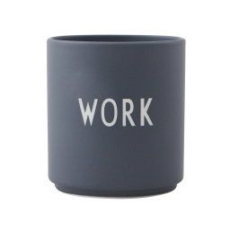 Porcelánový hrnek WORK šedý