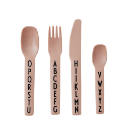 Dětský příbor Letters růžový – set 4 ks