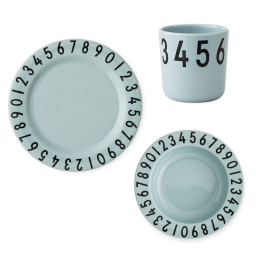 Dětská jídelní sada Numbers zelená – set 3 ks