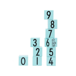 Dřevěné kostky Numbers Turquoise
