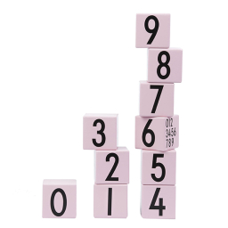 Dřevěné kostky Numbers Pink