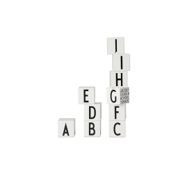 Dřevěné kostky ABC White