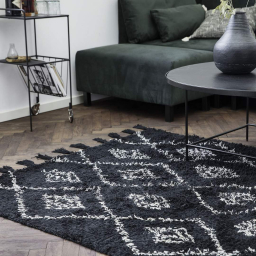 Bavlnený koberec Marlie čierny 200x140 cm