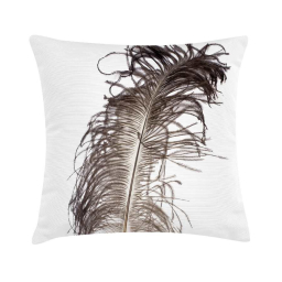 Šedý polštář s potiskem Feather