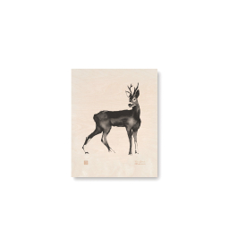 Obrázek na dřevěné kartě Deer 24x30 cm