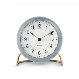 Stolní hodiny s budíkem Station Grey 11 cm