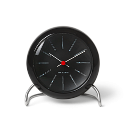 Stolní hodiny s budíkem Bankers Black 11 cm
