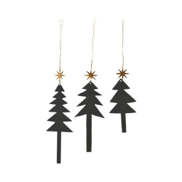 Ozdoba vánoční stromek s hvězdou Tree - set 3 ks