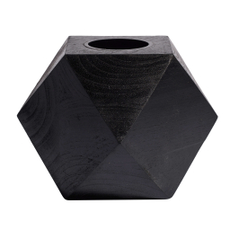 Teakový svícen Diamond Black 10 cm