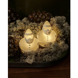 Skleněný svítící Santa Claus 7,5 cm - set 2 ks
