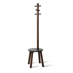 Věšák se stoličkou Pillar Stool Walnut 167x50 cm