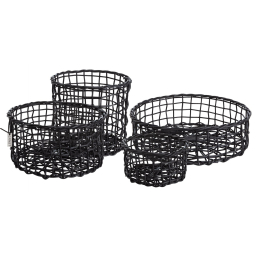 Bambusové košíky Korg Black - set 4 ks