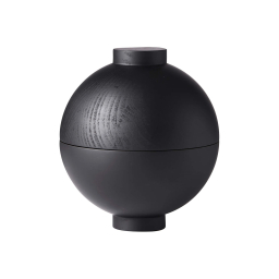 Dřevěná dóza Wooden Sphere Black XL