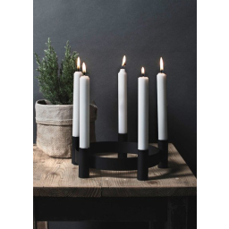 Kovový svietnik na päť sviečok Lycke Black 24 cm