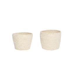 Textilní úložné košíky Beige Gold - set 2 ks