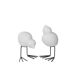 Dekorace Swedish Birds White - set 2 ks