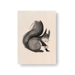 Obrázek na dřevěné kartě Squirrel 10x15 cm
