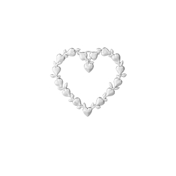 Vánoční ozdoba Christmas Leaf Heart Silver 7 cm