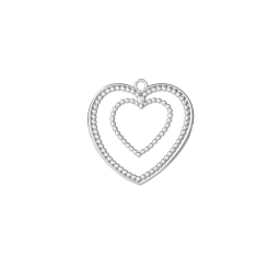 Vánoční ozdoba Christmas Ball Heart Silver 7 cm
