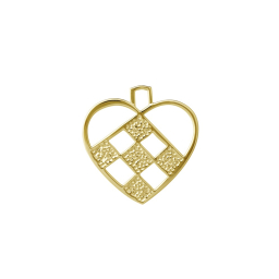 Vianočná ozdoba Pletené srdce zlatá 7,5 cm