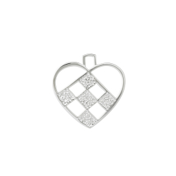 Vánoční ozdoba Braided Heart Silver 7,5 cm