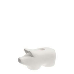 Keramický svícen prasátko Hubert White 13 cm