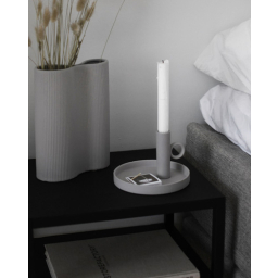 Keramický svícen Linde Light Grey 16 cm 