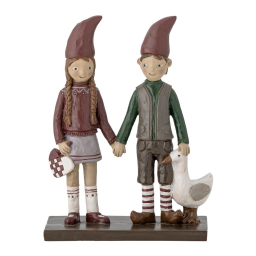 Vánoční figurka Christmas girl, boy and goose 12,5