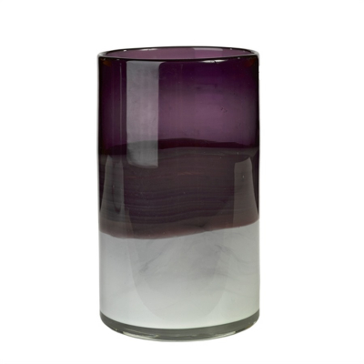 Skleněná fialová váza Layers                    