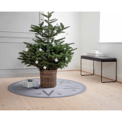                             Koberec pod stromček Vianočný zimný sivý 140 cm                        