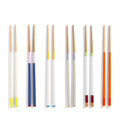 Paličky na jedenie z bukového a bambusového dreva Multi Color - 6 súprav                    