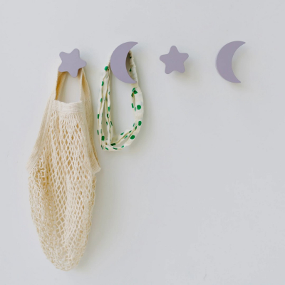                             Háčky Stars and Moons hooks Lilac - set 4 ks                         