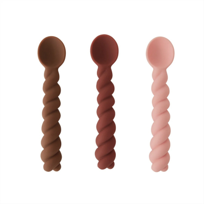 Silikonové lžičky Mellow Rose - set 3 ks                    