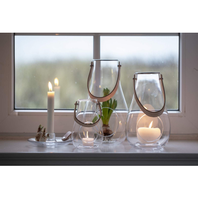                             Skleněná lucerna Design With Light Clear 16,5 cm                        