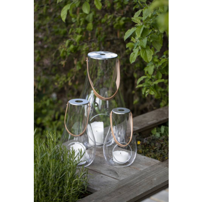                             Skleněná lucerna Design With Light Clear 25 cm                        