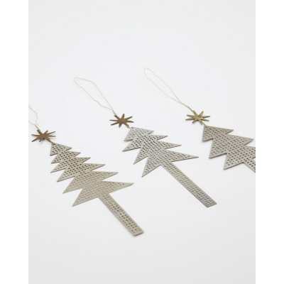                             Ozdoba vánoční stromek Silver Tree - set 3 ks                        