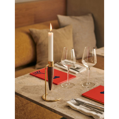                             Svícen Umanoff Polished Brass Walnut                        