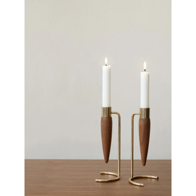                             Svícen Umanoff Polished Brass Walnut                        
