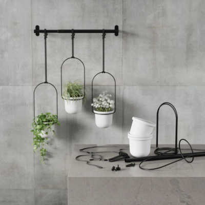                             Závěsné květináče Triflora White Black - set 3 ks                        