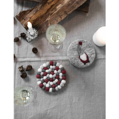                             Vánoční podložka pod horké Santa Light grey 10 cm                        