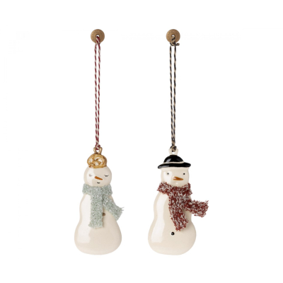 Vánoční plechová ozdoba Snowman - set 2 ks                    