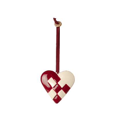 Vánoční plechová ozdoba Braided Heart Red                    