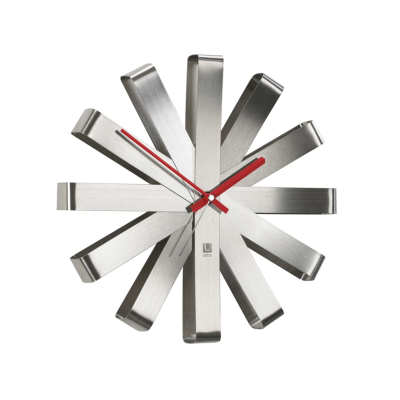 Nástěnné hodiny Ribbon Stainless Steel                     
