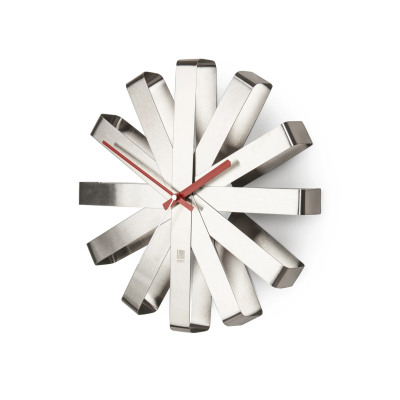                             Nástěnné hodiny Ribbon Stainless Steel                         