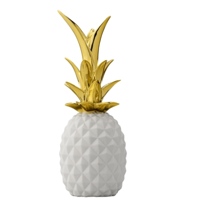 Dekorativní ananas bílo-zlatý                    
