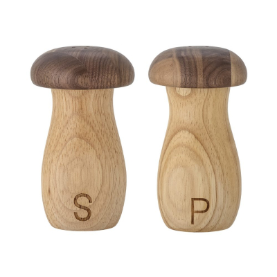 Dřevěná solnička s pepřenkou Mushroom - set 2 ks                    